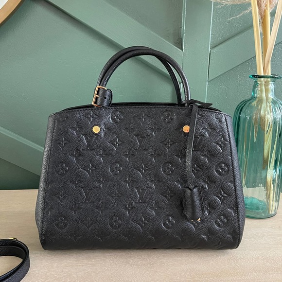 Louis Vuitton Handbags - Mint Louis Vuitton Montaigne MM Empreinte Black Noir  Leather Bag SP5115